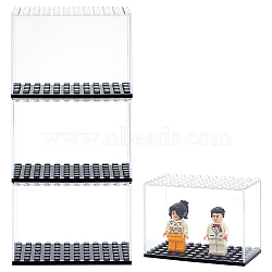 4Pcs Transparent Plastic Minifigure Display Cases, Dustproof Building Block Display Box, fot Action Figure Toys Storage, Rectangle, Clear, 6.9x9.5x4.7cm(ODIS-FG0001-78)