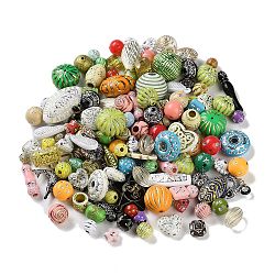 Opaque Acrylic Beads, Metal Enlaced, Mixed Shapes, Mixed Color, 7.5~22.5x7.5~21x5.5~13mm, Hole: 1.2~5.5mm(X1-MACR-L005-04A)