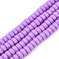 Handmade Polymer Clay Beads Strand, Hexagon, Medium Purple, 6x6.5x3.5mm, Hole: 1.4mm, about 109~110pcs/strand, 15.63~15.79 inch(39.7~40.1cm)(CLAY-T021-01O)