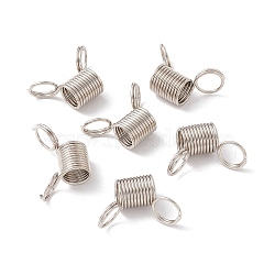 201 Stainless Steel Beading Stoppers, Mini Spring Clamps for Beading Jewelry Making, Stainless Steel Color, 1.9x2.75~2.8x1.1cm, Inner Diameter: 0.8cm(TOOL-G018-01P)