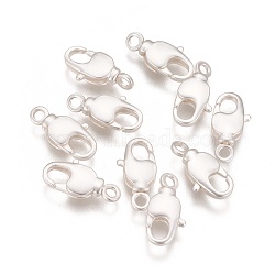 Brass Swivel Lobster Claw Clasps, Swivel Snap Hook, Long-Lasting Plated, Matte Silver Color, 14.5x7x3mm, Hole: 1.8mm(KK-K238-39MS-M)