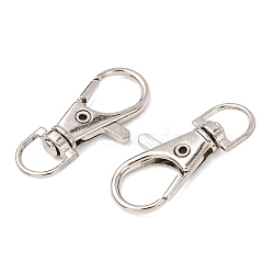 Alloy Swivel Lobster Claw Clasps, Swivel Snap Hook, Platinum, 35x16mm, Hole: 8.5mm(E168)