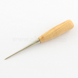 Stainless Steel Bead Awls, with Wood Handle, BurlyWood, 120x16mm, Pin: 0.55~9.2mm(X-TOOL-R073-01)