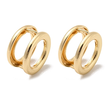 Brass Hoop Earrings, Ring, Light Gold, 21.5x22mm