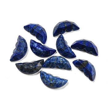 Natural Lapis Lazuli Dyed Butterfly Wing Cabochons, Faceted, 15x6.5~7x4~4.5mm