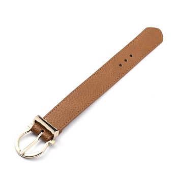 PU Leather Watch Bands, with Alloy Findings, Camel, 10x1-1/2x1/2 inch(25.25x3.9x1.2cm)
