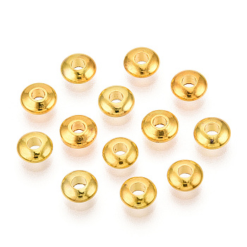 Brass Spacer Beads, Cadmium Free & Lead Free, Rondelle, Golden, 5x2mm, Hole: 1.5~2mm