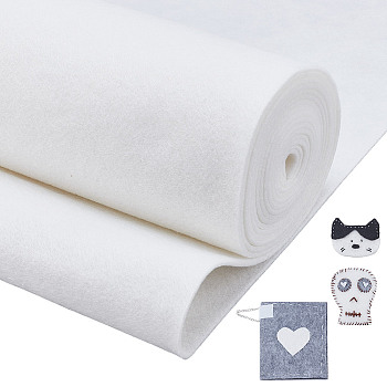 Felt Fabric, DIY Crafts, Rectangle, White, 300x3mm