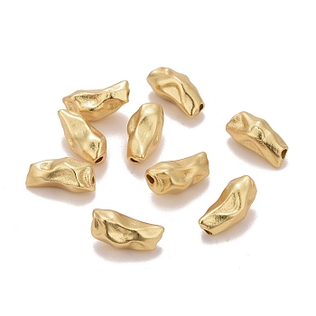Brass Beads, Twist Nuggets, Cadmium Free & Nickel Free & Lead Free, Long-Lasting Plated, Real 18K Gold Plated, 10x5x5mm, Hole: 1mm