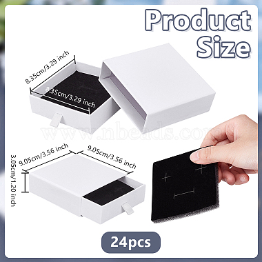 24Pcs Square Cardboard Jewelry Package Drawer Boxes(CON-OC0001-75)-2