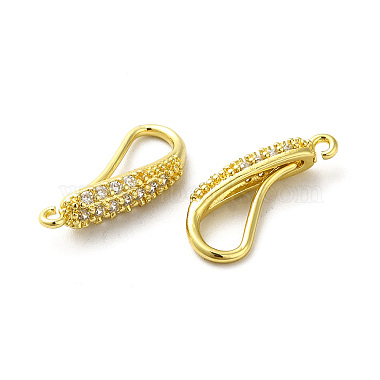 Brass Micro Pave Clear Cubic Zirconia Earring Hooks(ZIRC-R112-08G)-2