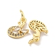 Brass Micro Pave Clear Cubic Zirconia Charms(KK-Z044-33G)-2