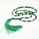 Natural Green Agate Mala Beads Bracelets(G-P105-01G)-1