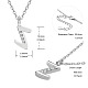 SHEGRACE Rhodium Plated 925 Sterling Silver Initial Pendant Necklaces(JN922A)-2