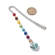 7 Chakra Gemstone Bead & Synthetic Turquoise Glass Heart Wishing Bottle Pendant Bookmarks(AJEW-JK00313-04)-3