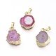 Electroplated Natural Agate Pendants(G-O182-22)-2