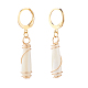 Teardrop Natural Trochid Shell Wire Wrapped Dangle Hoop Earrings for Women(EJEW-JE04795-02)-3