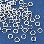 Brass Open Jump Rings, Round, Lead Free & Cadmium Free & Nickel Free, Silver, 4x1mm, Inner Diameter: 2mm, 18 Gauge(KK-H258-03B-S)