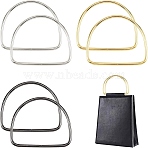 6Pcs 3 Colors Iron Bag Handles, for Handmade Bag Handbags Purse Handles Replacement, Mixed Color, 10.3~10.4x13.5~13.8x0.55~0.6cm, Inner Diameter: 9.1~9.2x12.4~12.6cm, 2pcs/color(FIND-PH0001-22)