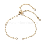 Brass Slider Bracelet Makings, with Paperclip Chains and Slider Beads, Real 18K Gold Plated, 10.63 inch(27cm)(AJEW-JB01257)
