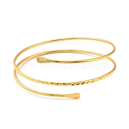 Wire Wrap Upper Arm Cuff Band, Alloy Open Armlets Bangle for Girl Women, Golden, Inner Diameter: 3-3/8 inch(8.6cm)(AJEW-G033-07G)