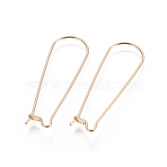 304 Stainless Steel Hoop Earring Finding, Kidney Ear Wire, Golden, 21 Gauge, 39x12.5mm, Pin: 0.7mm(STAS-E464-05G)