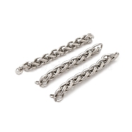 202 Stainless Steel Chain Extender, Stainless Steel Color, 53x6mm, Inner Diameter: 3mm(STAS-A100-01P)