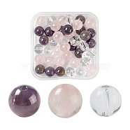 45Pcs 3 Style Natural & Synthetic Gemstone Beads, Round, Mixed Color, 8mm, Hole: 1mm, 15pcs/style(G-FS0001-37)