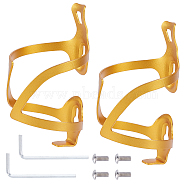 Aluminum Alloy Bicycle Drink Water Bottle Cup Holder Cage, Goldenrod, 148x77x20mm(AJEW-WH0143-30B)