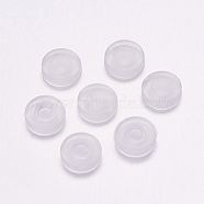 Comfort TPE Plastic Pads for Clip on Earrings, Anti-Pain, Clip on Earring Cushion, Clear, 7x7x2mm, Hole: 2mm(KY-P007-B01)