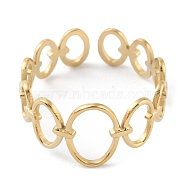 304 Stainless Steel Ring Wrap Open Cuff Rings, Real 14K Gold Plated, Inner Diameter: 17mm(RJEW-D002-06G)