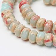 Synthetic Aqua Terra Jasper Beads Strands, Rondelle, 8x5mm, Hole: 1mm, about 80pcs/strand, 15.7 inch(G-P237-03)