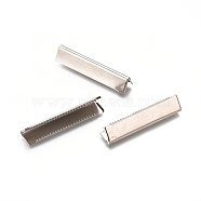 Iron Ribbon Crimp Ends, Crimp End Findings, Platinum, 7x40mm(IFIN-WH0051-81-P)