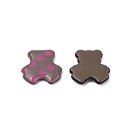 Printed Acrylic Cabochons, Bear with Bear Head Pattern, Rosy Brown, 25.5x24x5mm(KY-N015-203-A02)
