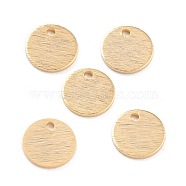 Brass Charms, Flat Round, Real 24K Gold Plated, 8x1mm, Hole: 1.2mm(KK-Y003-06F-G)