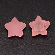 Frosted Resin Cabochons, Star, Pink, 18x19x12mm(RESI-CJC0014-01D)