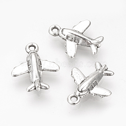 Tibetan Style Alloy Charms, Airplane, Cadmium Free & Lead Free, Antique Silver, 15.5x13.5x3.5mm, Hole: 1.5mm, about 1540pcs/1000g(TIBE-S311-18AS-LF)