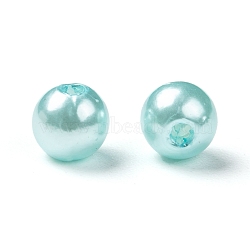 Imitation Pearl Acrylic Beads, Dyed, Round, Aquamarine, 6x5.5mm, Hole: 1.5~2mm, about 4500pcs/pound(PL609-01)