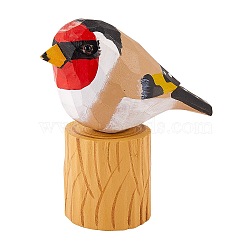 Wooden Birds and Tree Stump Ornaments, for Home Desk Display Decorations, White, 97.5x40x52.5mm(JX726A)