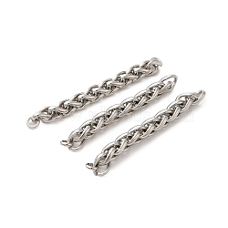 202 Stainless Steel Chain Extender, Stainless Steel Color, 53x6mm, Inner Diameter: 3mm(STAS-A100-01P)