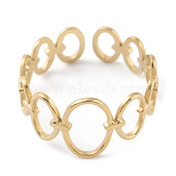 304 Stainless Steel Ring Wrap Open Cuff Rings, Real 14K Gold Plated, Inner Diameter: 17mm(RJEW-D002-06G)