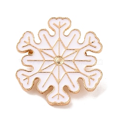 Christmas Theme Enamel Pins, Alloy Brooches for Backpack Clothes, Snowflake, 24x23x2mm(JEWB-M043-09B)