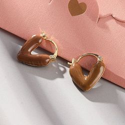 Brass Heart Hoop Earrings, Golden, 19x16.5x5mm(EJEW-R013-03G)