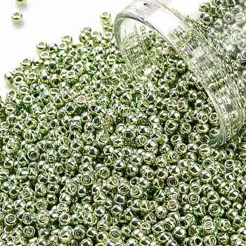 TOHO Round Seed Beads, Japanese Seed Beads, (560) Galvanized Kiwi, 11/0, 2.2mm, Hole: 0.8mm, about 1103pcs/10g