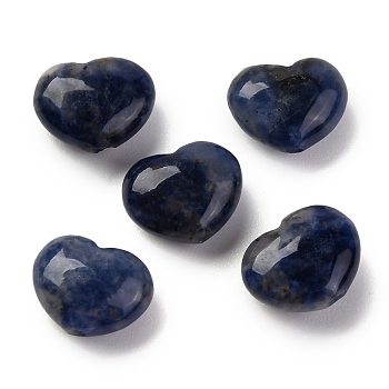 Natural Sodalite Beads, Heart, 8.5x10.5x5mm, Hole: 1mm