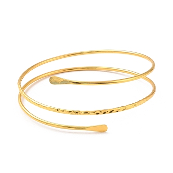Wire Wrap Upper Arm Cuff Band, Alloy Open Armlets Bangle for Girl Women, Golden, Inner Diameter: 3-3/8 inch(8.6cm)