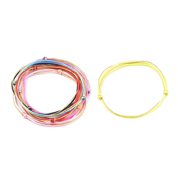 Adjustable Nylon Thread Multi-strand Bracelet Making, with Metallic Cord, Mixed Color, 0.2cm, Inner Diameter: 2~3-3/4 inch(5~9.5cm)