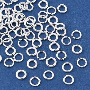 Brass Open Jump Rings, Round, Lead Free & Cadmium Free & Nickel Free, Silver, 4x1mm, Inner Diameter: 2mm, 18 Gauge