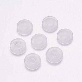Comfort TPE Plastic Pads for Clip on Earrings, Anti-Pain, Clip on Earring Cushion, Clear, 7x7x2mm, Hole: 2mm