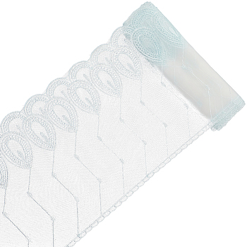 6M Lace Trim, Polyester Ribbon for Jewelry Making, Garment Accessories, Cyan, 10-1/4 inch(260mm), about 6.56 Yards(6m)/Set
